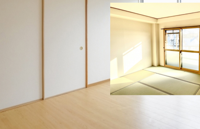 畳からの張り替えの様子